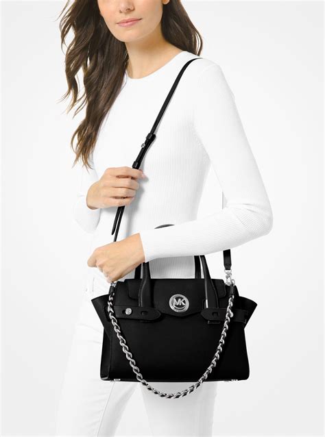 michael michael kors carmen small saffiano leather belted satchel|Michael Kors saffiano wallet black.